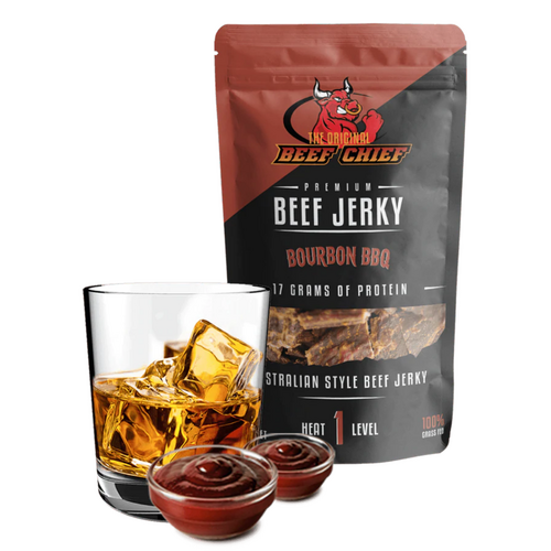CLEARANCE Bourbon BBQ Premium Beef Jerky 30grams 100% Grass Fed Use By 30/8/24