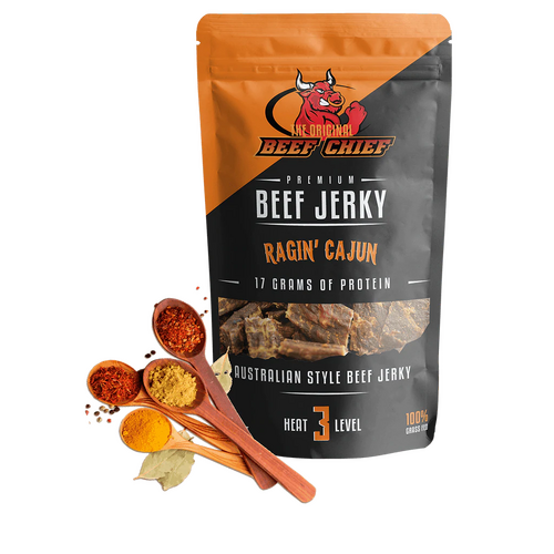 Ragin Cajun Premium Beef Jerky 30grams 100% Grass Fed 