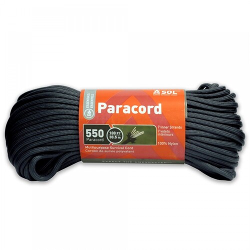 CLEARANCE SOL Black 550 Paracord 100ft (30.4m)