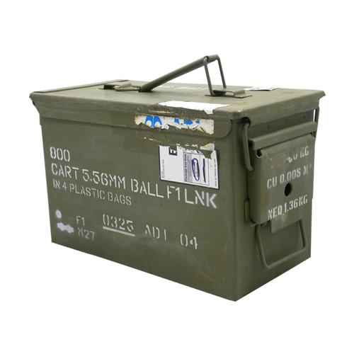 50 Cal Metal Ammo Box Genuine