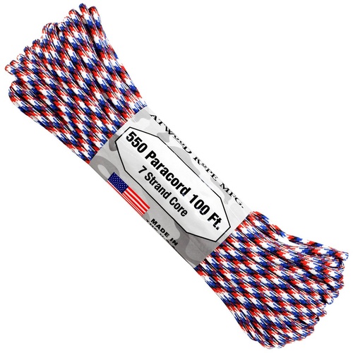 CLEARANCE Paracord "Old Glory" 550 7 strand (100ft) MADE IN USA