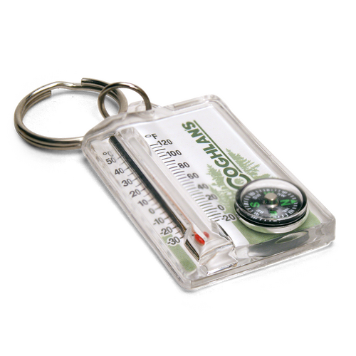 Coghlans Keyring Zipper Pull Thermometer / Compass