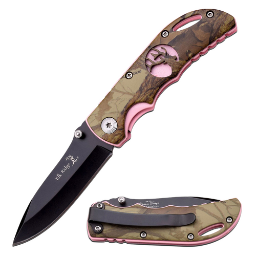 Elk Ridge Light Pink & Camo Pocket Knife SML