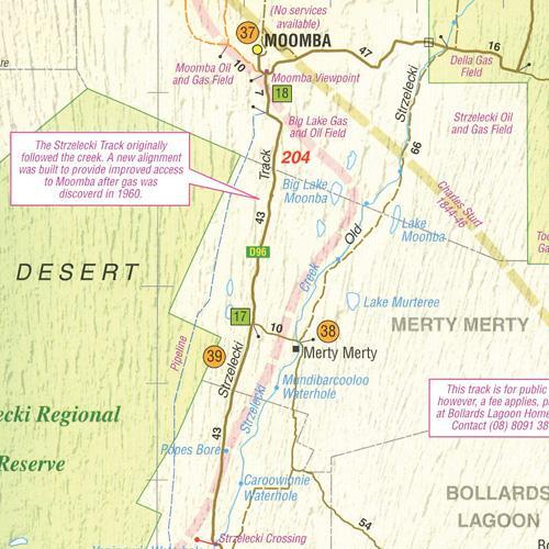 Map Of Birdsville Track Birdsville & Strzelecki Tracks Map