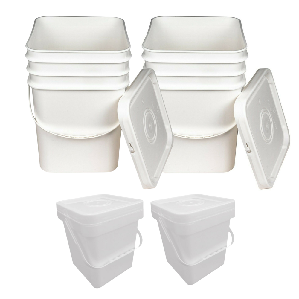 1L White Plastic Bucket With T/E Lid - LTD