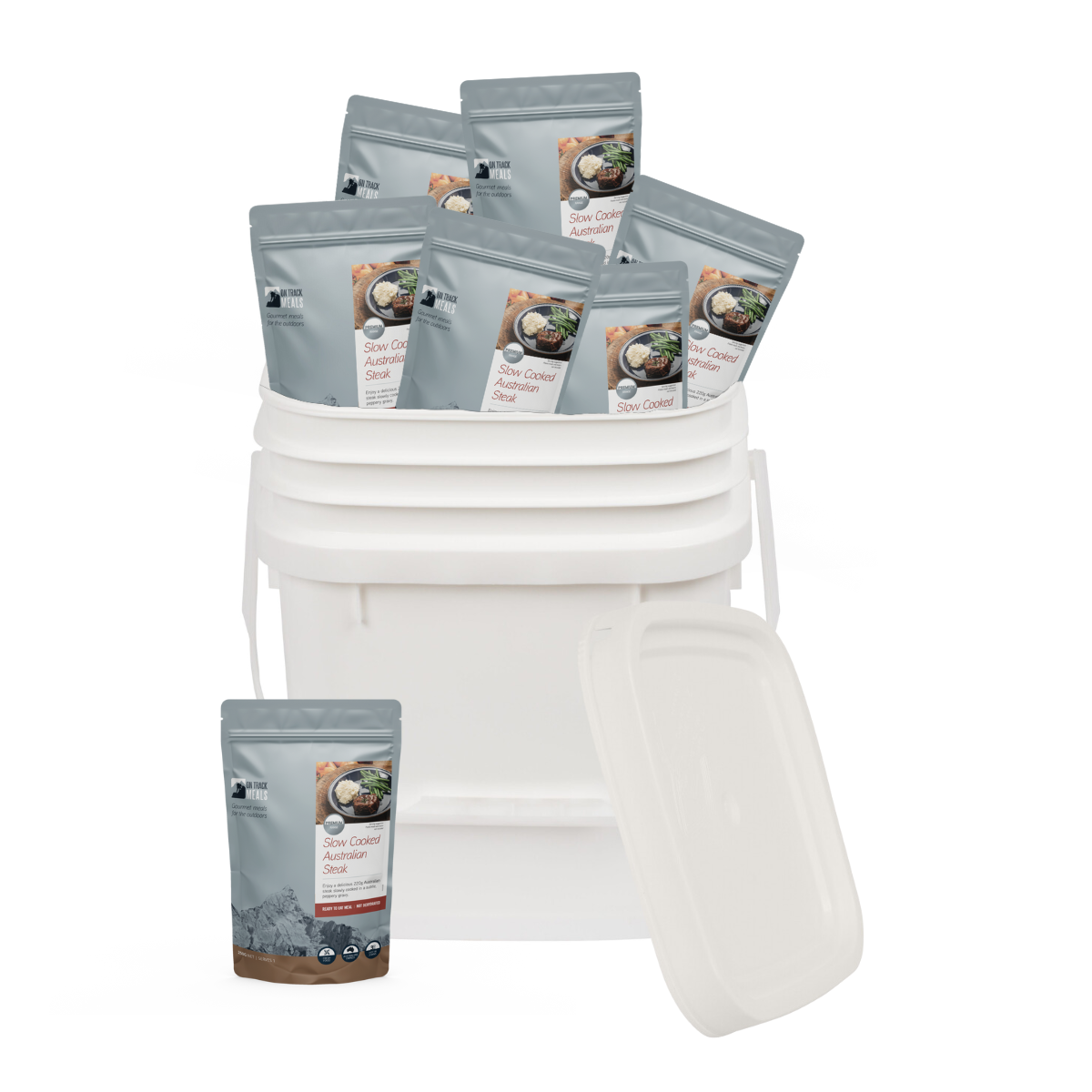 On Track MRE Australian Premium Beef Steak 15L Bulk Bucket