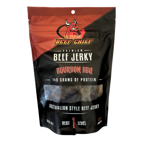 Bourbon BBQ Premium Beef Jerky 250grams 100% Grass Fed