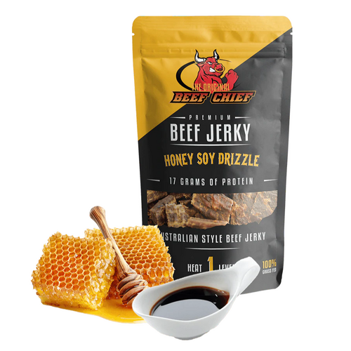 Honey Soy Drizzle Premium Beef Jerky 30grams 100% Grass Fed 