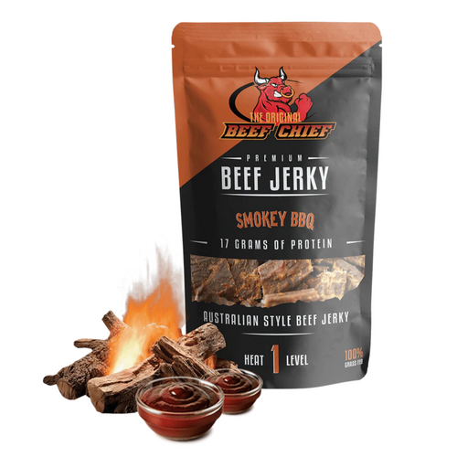 CLEARANCE Smokey BBQ Premium Beef Jerky 30grams 100% Grass Fed Short Date