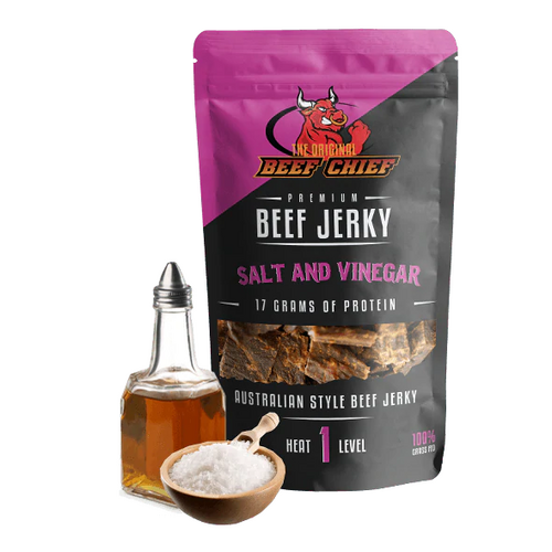 Salt & Vinegar Premium Beef Jerky 30grams 100% Grass Fed 