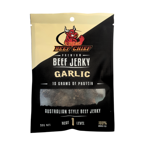 Garlic Premium Beef Jerky 30grams 100% Grass Fed