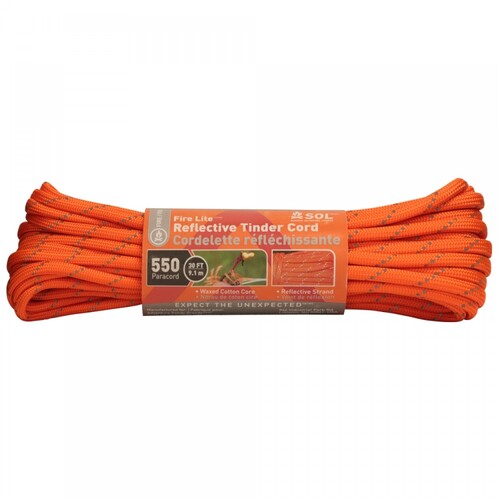 SOL Fire Lite 550 Reflective Tinder Cord 30ft (9.1m)