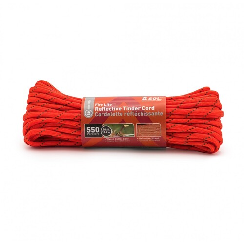 SOL Fire Lite 550 Reflective Tinder Cord 50ft (15.2m)