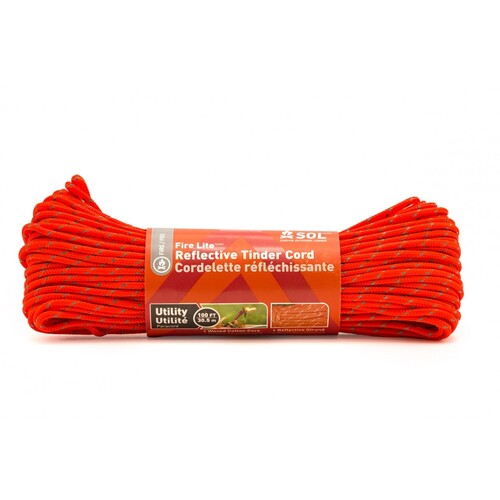 Fire Lite Reflective Tinder Utility Cord 100ft (30.4m)