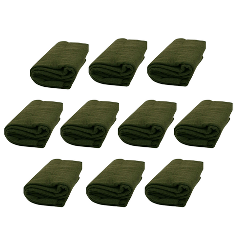 Large Wool Fire Blanket - Green 10 Pack