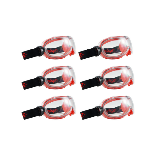 6 Pack "Bandit III" Clear Firestorm Wildfire Firefighting Goggles