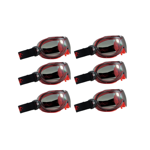 6 Pack "Bandit III" Tinted Firestorm Wildfire Firefighting Goggles