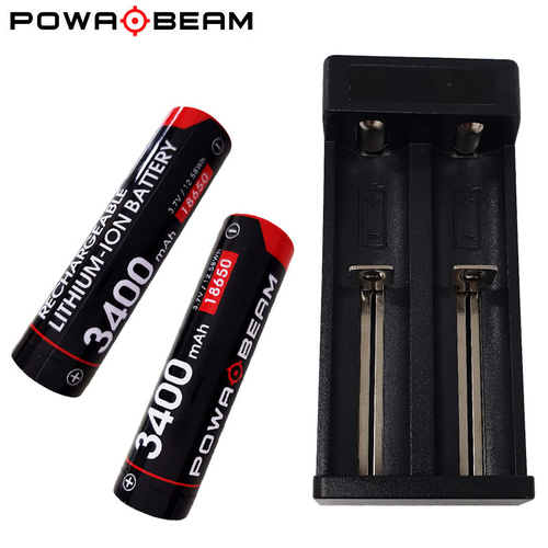 18650 Li-ion Battery Charger MC2 Plus with 2x 3400mAh 18650 Batteries