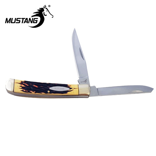 Delrin Stag Trapper 2 Blade Folding Knife
