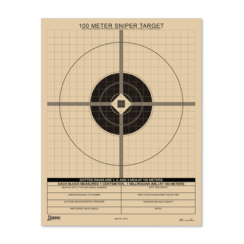 100M True MIL Grid Sniper Target 100 Sheets