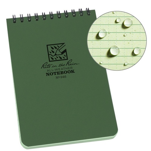 Rite in the Rain No. 946 All Weather Notebook 4x6" OD Green