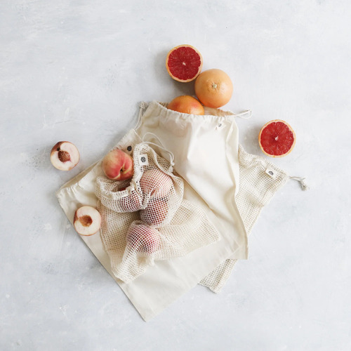 Organic Cotton Produce Bags Mixed Set 4 Pack