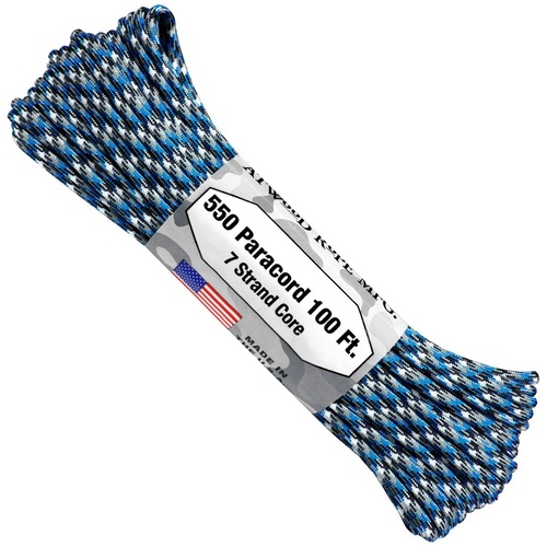 Paracord "Blue Camo" 550 7 strand (100ft) MADE IN USA