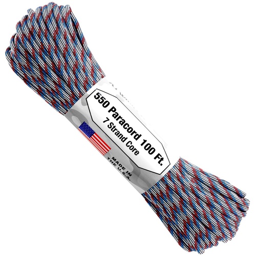 Paracord "Captain America" 550 7 strand (100ft) MADE IN USA