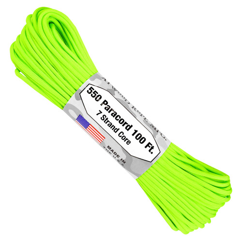 Paracord "Neon Green" 550 7 strand (100ft) MADE IN USA