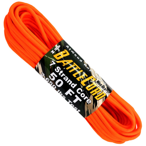 5.6mm 7 Strand Heavy Duty Battle Cord Paracord Safety Neon Orange