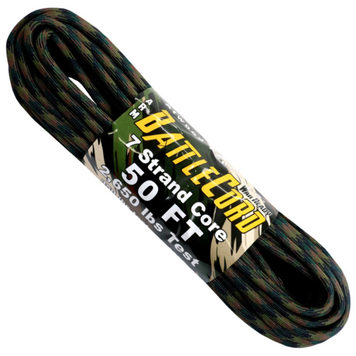 5.6mm 7 Strand Heavy Duty Battle Cord Paracord Woodland Camo