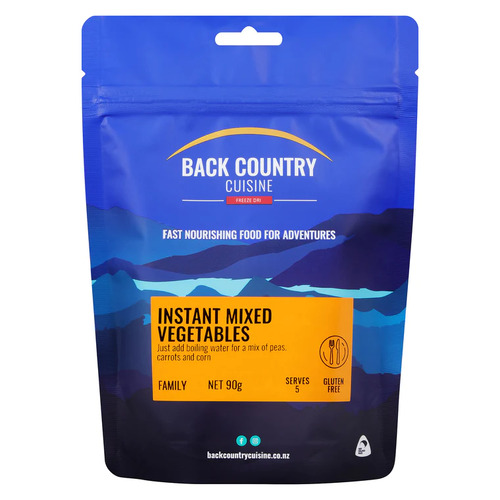 Back Country Instant Mixed Vegetables Family Gluten Free Freeze Dried Meal