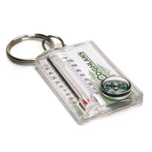Coghlans Keyring Zipper Pull Thermometer / Compass