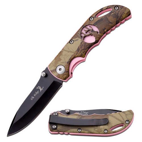 Elk Ridge Light Pink & Camo Pocket Knife MED