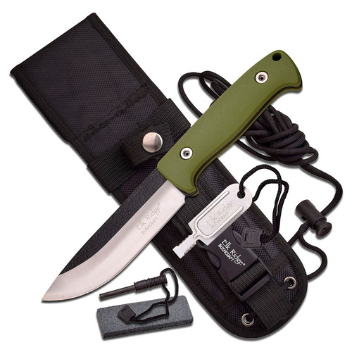 Elk Ridge Green Knife with Survival Kit