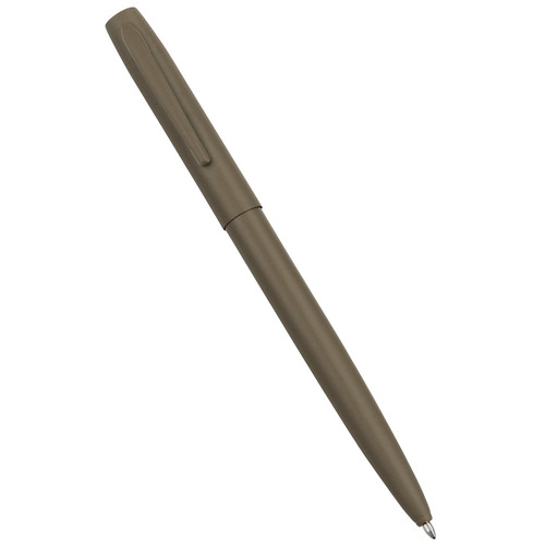 All-Weather Metal Clicker Pen Flat Dark Earth Black Ink