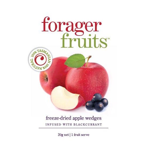 Forager Fruits freeze-dried Apple wedges, infused with Blackcurrant