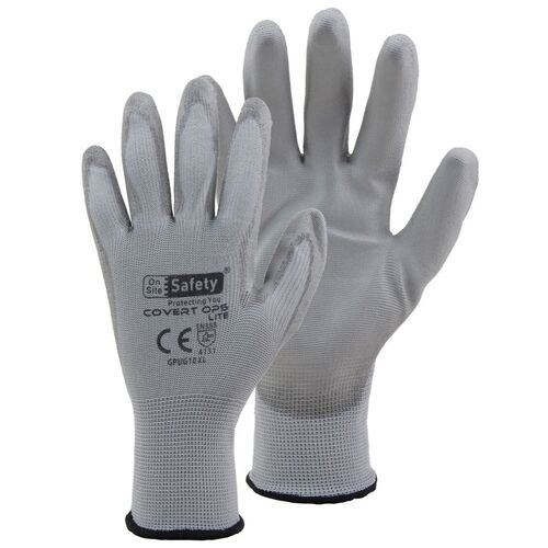 Covert Ops Gloves Lite Grey PU Coating XL (10)