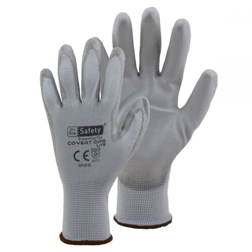 Covert Ops Gloves Lite Grey PU Coating Large (9)