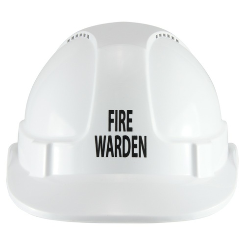 Hard Hat White "Fire Warden" 