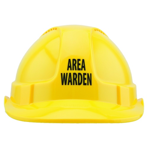 Yellow Hard Hat "Area Warden"