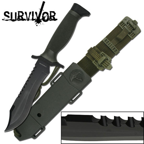 Survivor Black Reverse Sawback Bush Knife
