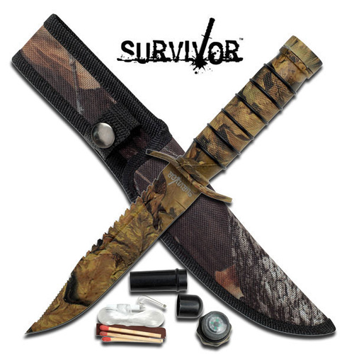 Camo Tactical Survival Knife Kit