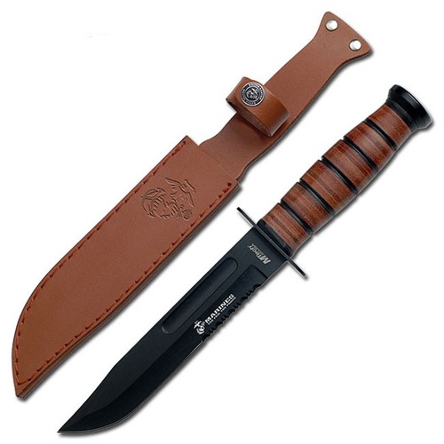 Marines Partially Serrated Fixed Blade Knife