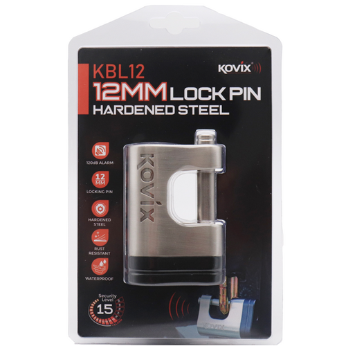 CLEARANCE Kovix 12mm Heavy Duty Alarmed Bolt Lock