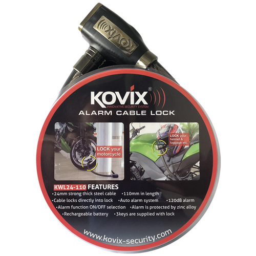 Kovix 1.1m Heavy Duty Alarmed Cable Lock