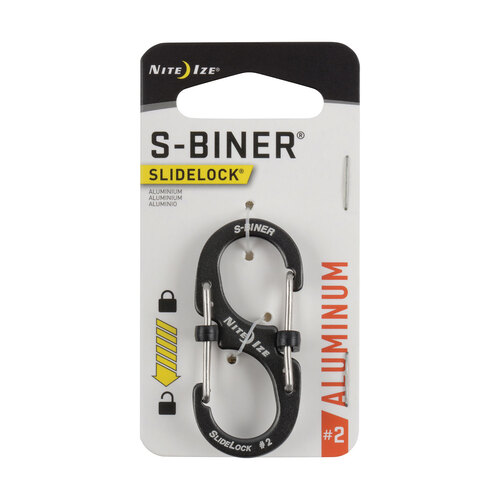 Nite Ize Aluminum S-Biner SlideLock Charcoal (Size #2)