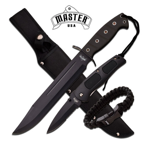 Master USA Black Knife Survival Blade Set