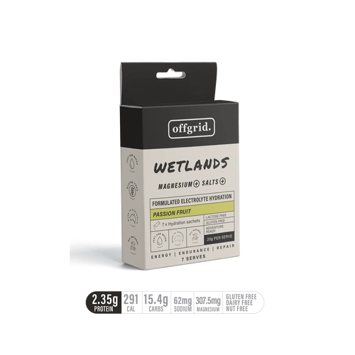 offgrid Wetlands Electrolyte Hydration Passionfruit flavour - 7x pack