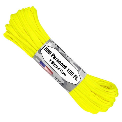 Paracord "Neon Yellow" 550 7 strand (100ft) MADE IN USA